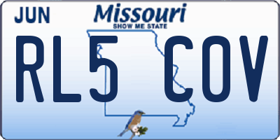 MO license plate RL5C0V