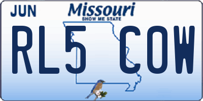 MO license plate RL5C0W