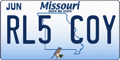 MO license plate RL5C0Y