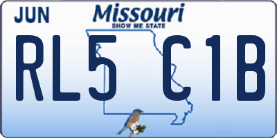 MO license plate RL5C1B