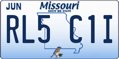 MO license plate RL5C1I