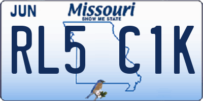 MO license plate RL5C1K