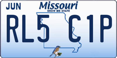 MO license plate RL5C1P