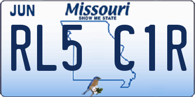 MO license plate RL5C1R