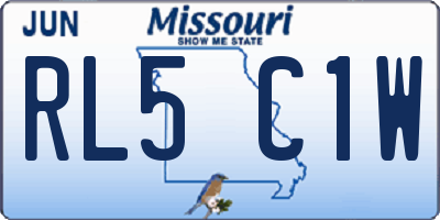 MO license plate RL5C1W