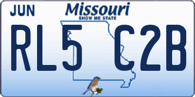 MO license plate RL5C2B