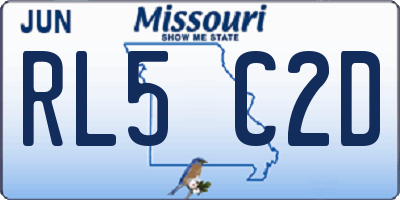 MO license plate RL5C2D