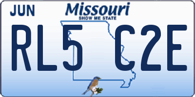 MO license plate RL5C2E