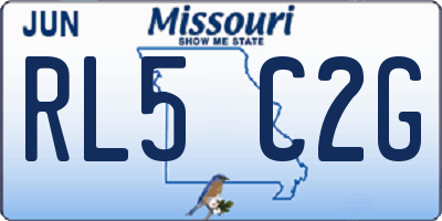 MO license plate RL5C2G