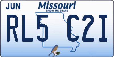 MO license plate RL5C2I