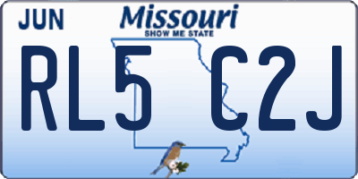 MO license plate RL5C2J