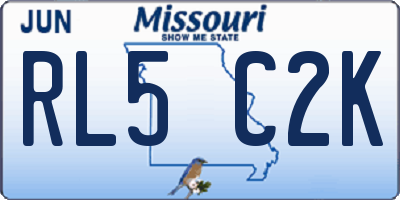 MO license plate RL5C2K