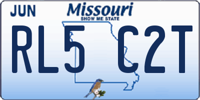 MO license plate RL5C2T