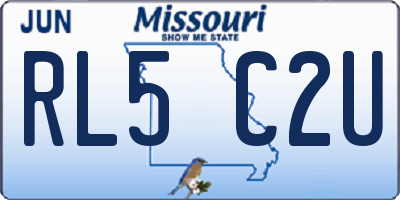 MO license plate RL5C2U