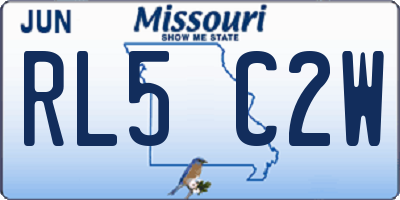 MO license plate RL5C2W