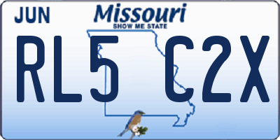 MO license plate RL5C2X
