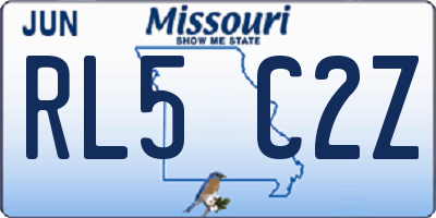 MO license plate RL5C2Z