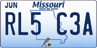 MO license plate RL5C3A