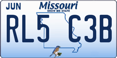 MO license plate RL5C3B