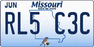 MO license plate RL5C3C