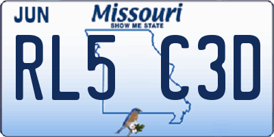 MO license plate RL5C3D