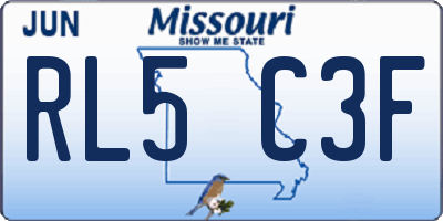 MO license plate RL5C3F