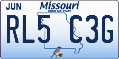 MO license plate RL5C3G