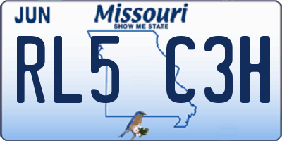 MO license plate RL5C3H