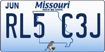 MO license plate RL5C3J