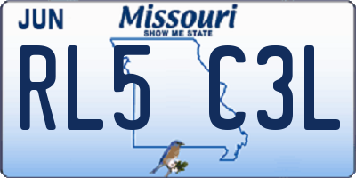 MO license plate RL5C3L