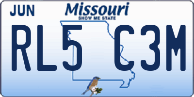 MO license plate RL5C3M