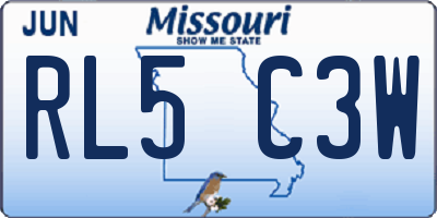 MO license plate RL5C3W