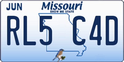 MO license plate RL5C4D