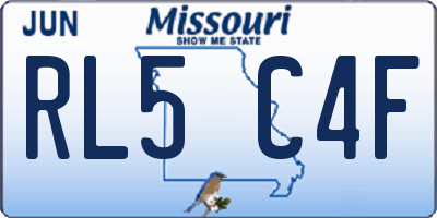 MO license plate RL5C4F