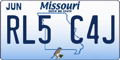 MO license plate RL5C4J