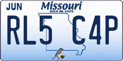 MO license plate RL5C4P