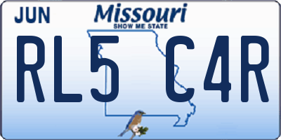 MO license plate RL5C4R