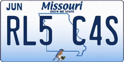 MO license plate RL5C4S