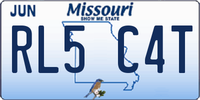 MO license plate RL5C4T
