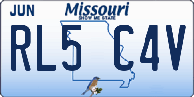 MO license plate RL5C4V