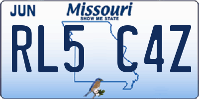MO license plate RL5C4Z