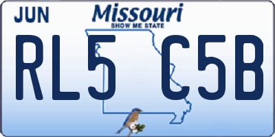 MO license plate RL5C5B