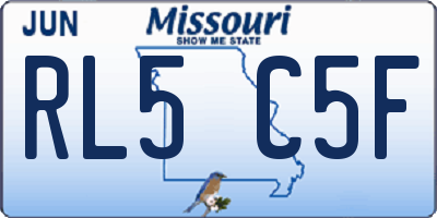 MO license plate RL5C5F