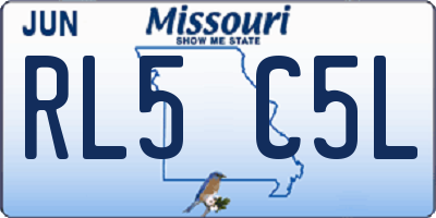 MO license plate RL5C5L