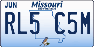 MO license plate RL5C5M