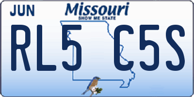 MO license plate RL5C5S
