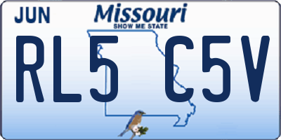 MO license plate RL5C5V