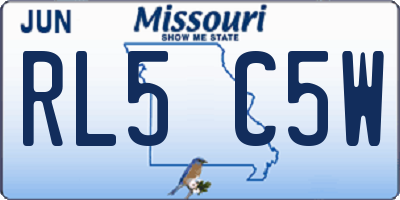 MO license plate RL5C5W