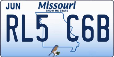 MO license plate RL5C6B
