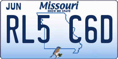 MO license plate RL5C6D